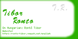 tibor ronto business card